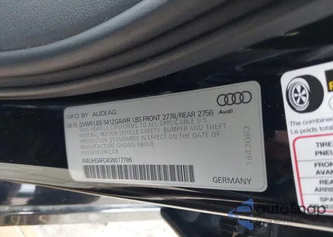 2016 Audi A6 3.0T Premium Plus из США, поврежденный, VIN WAUHGAFC4GN017786